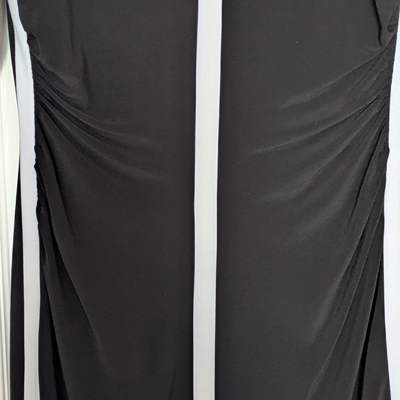 Ralph Lauren Women's (Size 8) Black & White Lined Long Sleeve Dress with Ruching - Picture 4 of 12